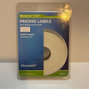 Monarch 1131 1-Line Pricing Labels 925074 White 2500/Roll